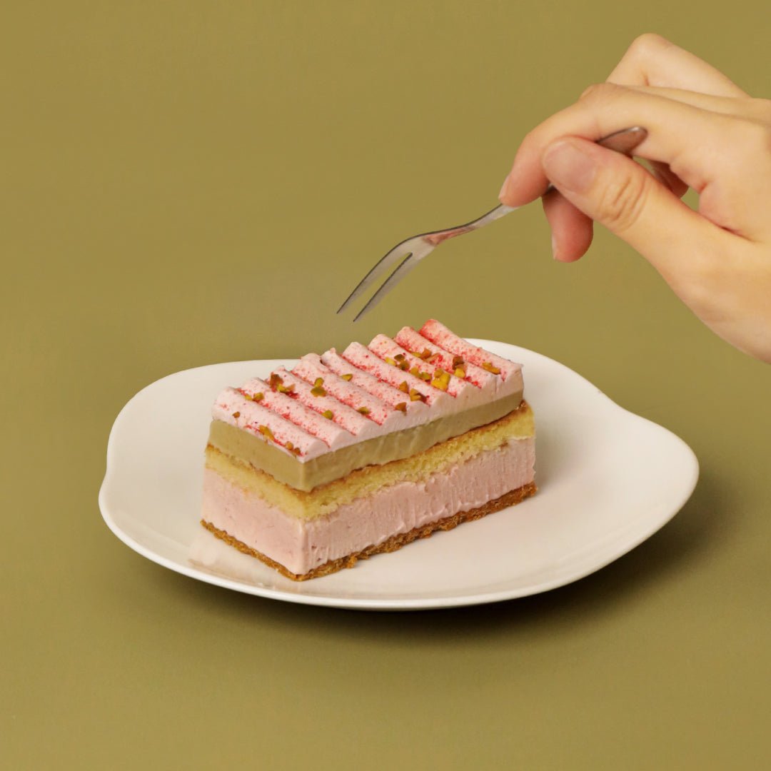 Strawberry Pistachio Tiramisu Ice Cream Cake