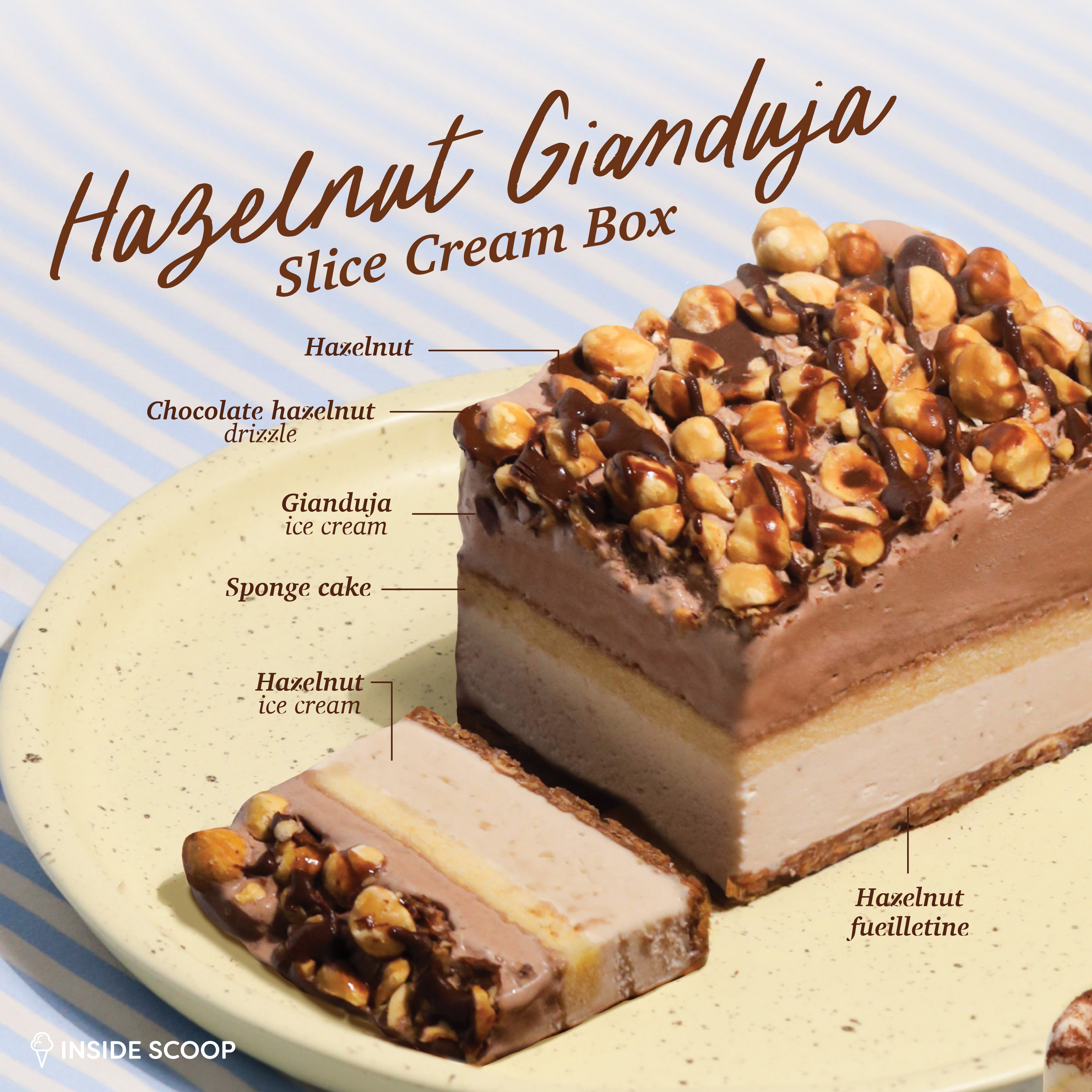 Hazelnut Gianduja Slice Cream Cake Box