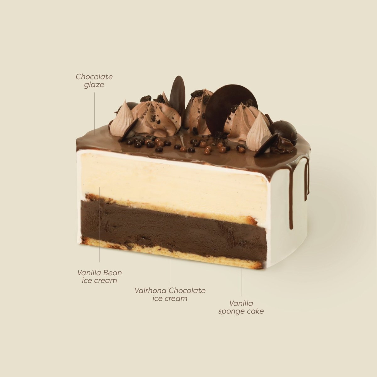 Signature Ice Cream Cake (Valrhona Chocolate + Vanilla Bean)