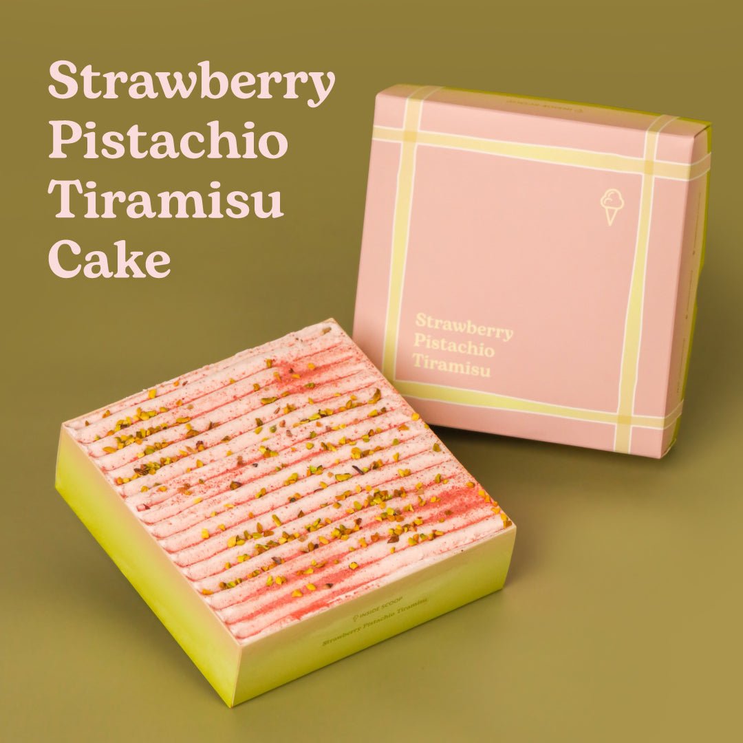 Strawberry Pistachio Tiramisu Ice Cream Cake